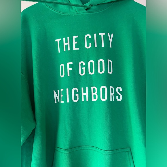 New! The City of Good Neighbors Hooded Hoodie Sweatshirt Buffalo Green White XL - Picture 2 of 6